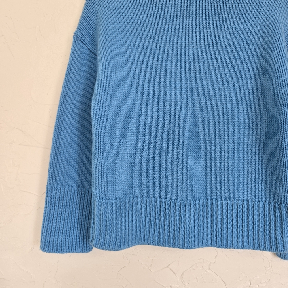 VINCE Wool Cashmere Bright Blue Knit Turtleneck Sweater, S - Picture 4 of 13